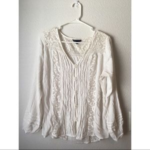 American Eagle Lace 3/4 Sleeve Blouse